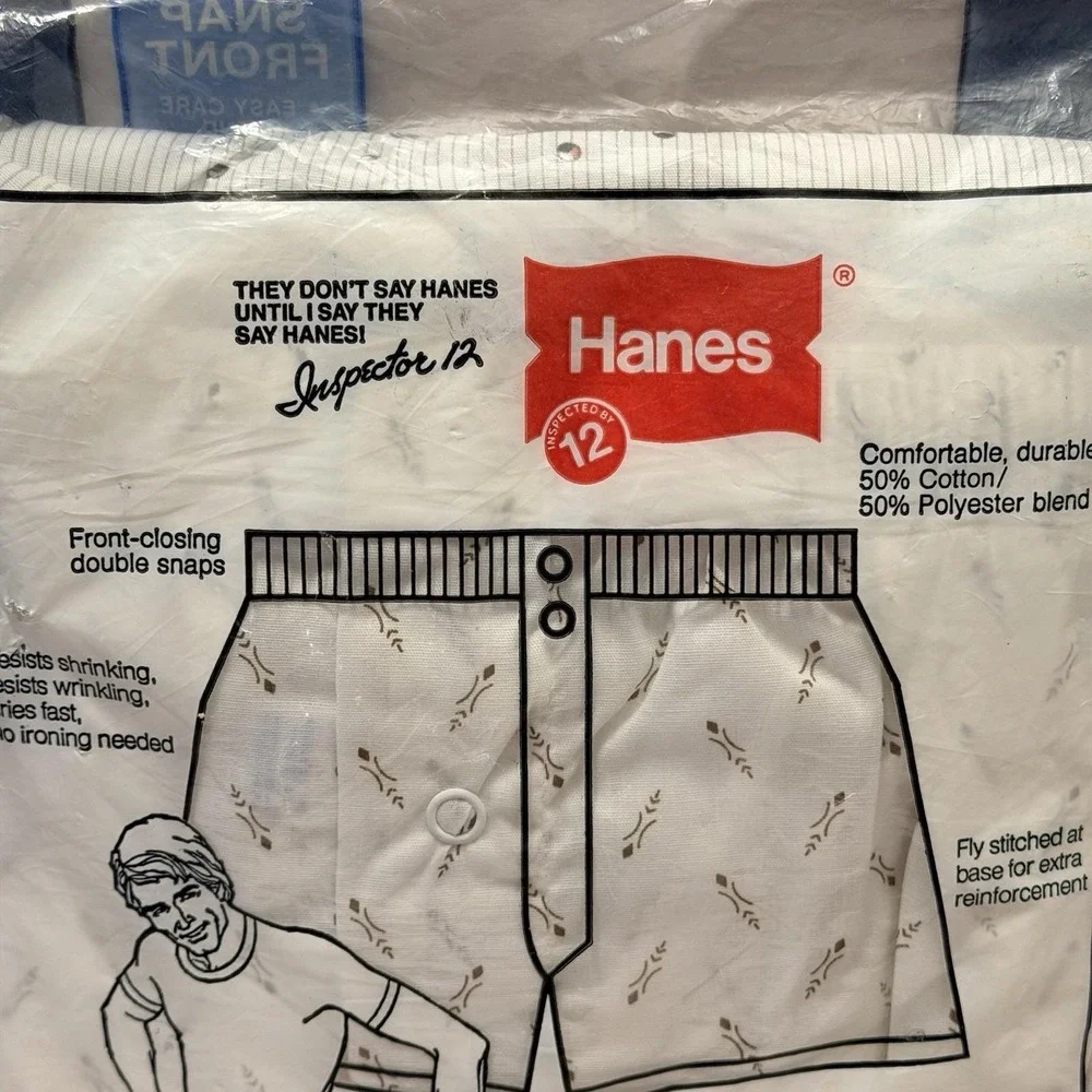 Mens Vintage Hanes Gripper Boxers 3 Pack Size 32 Sealed Deadstock Underwear Snap